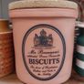 Fabulous Retro Vintage Large Mr. Brannams Celebrated Devon Terracotta Biscuit Holder with Cork Lid in Excellent Condition Image 2