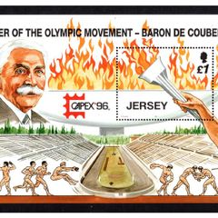 1996 Jersey Sports (2nd Series) Sporting Anniversary Commemorative Stamp Miniature Sheet Mint Never Hinged (MNH)