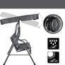 Hollywood Hammock  Swing Adjustable Sun Canopy Non-Slip Feet Cushion Balcony Patio Garden Swing Bench Seat Backrest 140 cm Anthracite Image 3