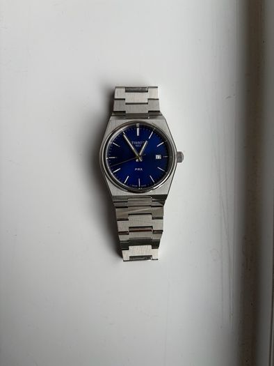 Tissot PRX blue dial 35mm with box and papers