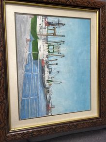 Beautiful framed painting of Irish fishing boats