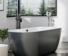 Matt black bath 1655 x750mm