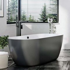 Matt black bath 1655 x750mm