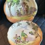 Royal Doulton Large Bowl and smaller bowl  "The Gleaners and Gypsies"  Rare and collectible dishes. Image 2