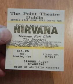 Nirvana replica concert ticket