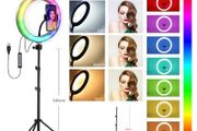 10" LED RGB Ring Light Dimmable Lighting Kit Phone Selfie Tripod Makeup Youtube