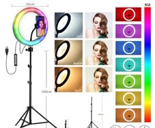 10" LED RGB Ring Light Dimmable Lighting Kit Phone Selfie Tripod Makeup Youtube