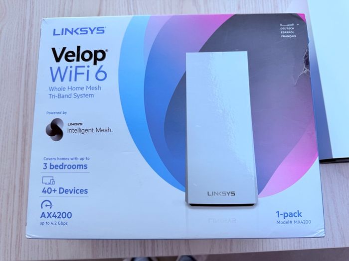 Linksys Velop WiFi 6 Mesh Router Tri-Band AX4200 White