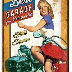 Best Motorcycle Garage : Metal Sign