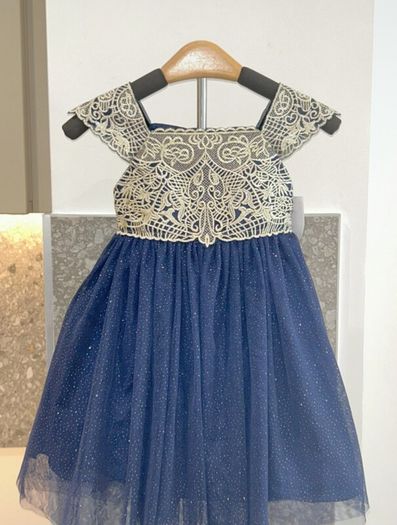 Brand New Navy & Cream Girls Dress from Sugar Plum. Age UK 2yrs / EU 92