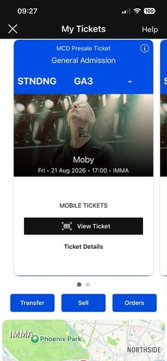 Moby Tickets x 2