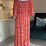 Ladies Pink & Orange Tie Dye Gypsy Midi Dress Image 8