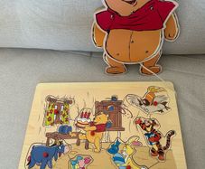 Wooden Winnie the Pooh Puzzle and Jumping Jack Ornament