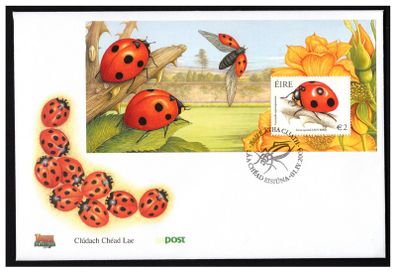 2003 Ireland Fauna & Flora (Beetles) Commemorative Stamp Miniature Sheet An Post First Day Cover (FDC)