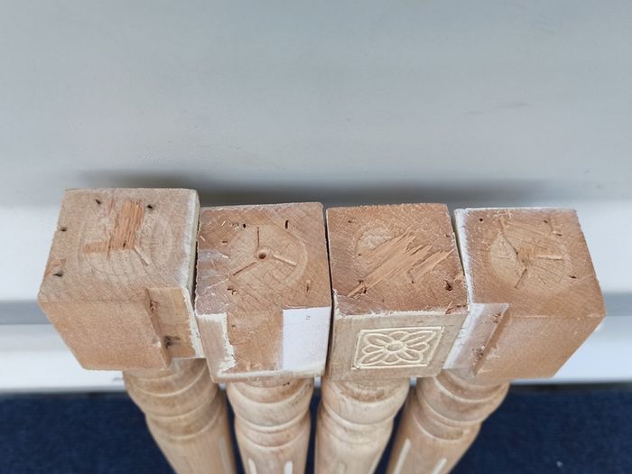 4 vintage hardwood table legs   used  75cm