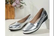 Brand new Low Silver Wedge. Size 6.5