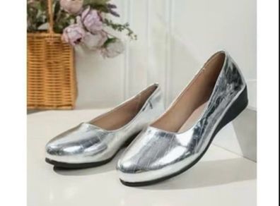 Brand new Low Silver Wedge. Size 6.5