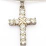 CZ Silver Cross On Gold Plated 925 Chain Image 3