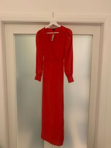 Brand New River Island Bright Red Midi Dress