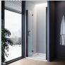 ELEGANT Black 800mm Bifold Frameless Shower Door Image 3