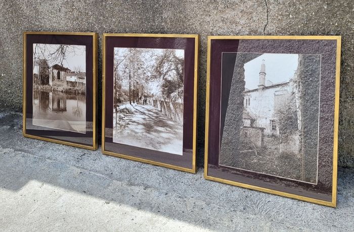 Vintage framed trio of signed photography stills of kilkenny
