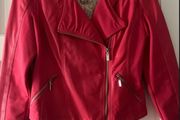 Coral Leatherette Jacket