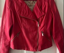 Coral Leatherette Jacket