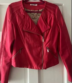 Coral Leatherette Jacket