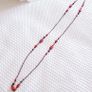 Long Red Beaded Necklace Image 4