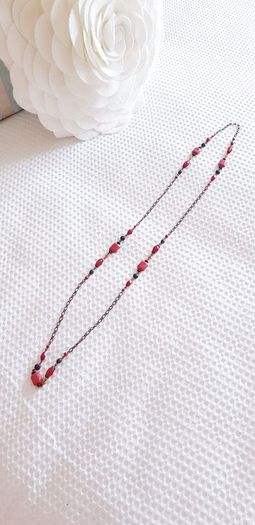Long Red Beaded Necklace