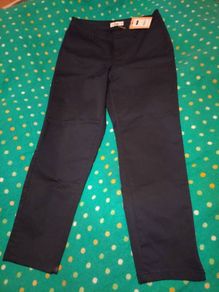 Gallery navy cotton sateen pants, size 10
