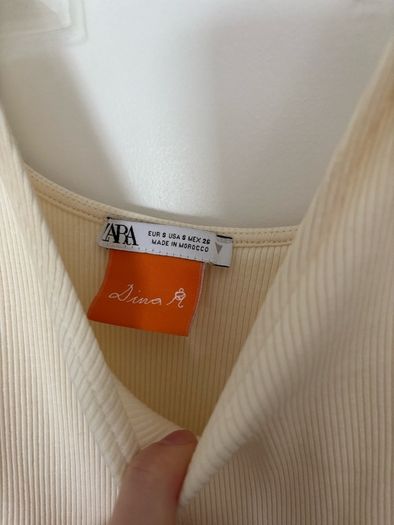 Zara X Dina art deco cream dress size S