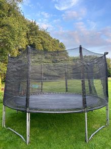 large trampoline with net