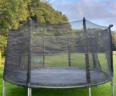 large trampoline with net
