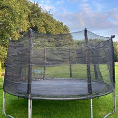 large trampoline with net