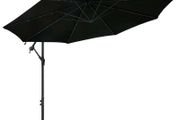 Cantilever Umbrella with LED Lights and Steel Pole 300 cm Black