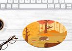 Round Mouse Pad in High-Resolution Print Autumn Theme or Personalised Next Day Dispatch