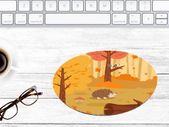 Round Mouse Pad in High-Resolution Print Autumn Theme or Personalised Next Day Dispatch