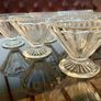 1950s Art Deco Vintage Pressed Glass Dishes Footed Set Of 6 1950 Image 9