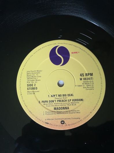 Madonna Papa Don't Preach 12"
