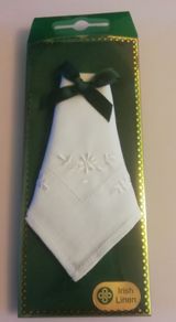 Ladies Irish Linen Handkerchief With Floral Design. Ireland