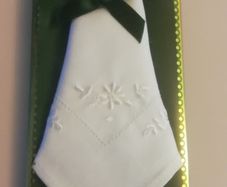 Ladies Irish Linen Handkerchief With Floral Design. Ireland