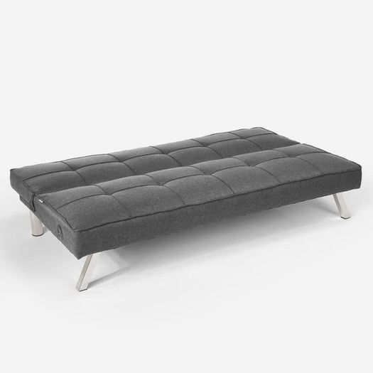 Dark grey fabric Folding 3 Seater Sofa 180cm