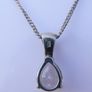 Sterling Silver Teardrop CZ Pendant Necklace (L18" - 4,43g) Image 4