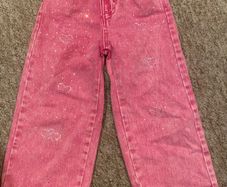 Pink Sparkled Flared Jeans