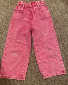 Pink Sparkled Flared Jeans