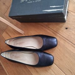 Barminton Ocean Blue Metalic Leather Shoes (39)