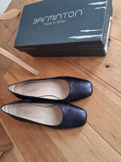 Barminton Ocean Blue Metalic Leather Shoes (39)