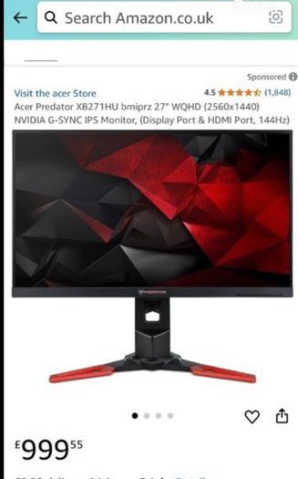Acer Predator 27 Inch Gaming Monitor