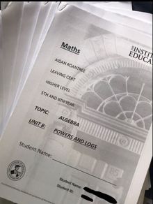 leaving cert institute of education higher level maths notes